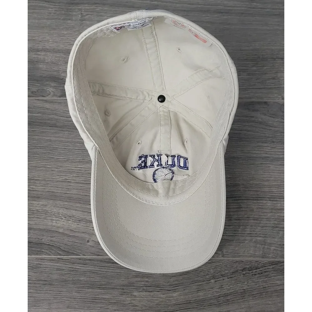 VTG 1995 Headwear By The Game Mens Duke Basketball Fitted Cap Hat Cream 7 1/4